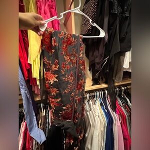 Never Worn Black Floral Print Maxi Dress